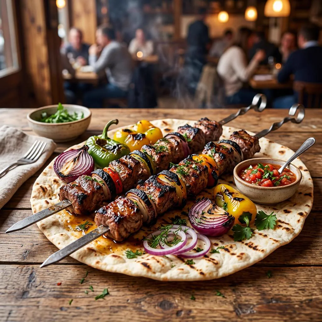 Brochettes de chachlik grillees